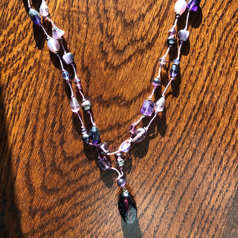 Beaded purple & pinks necklace from Talbots